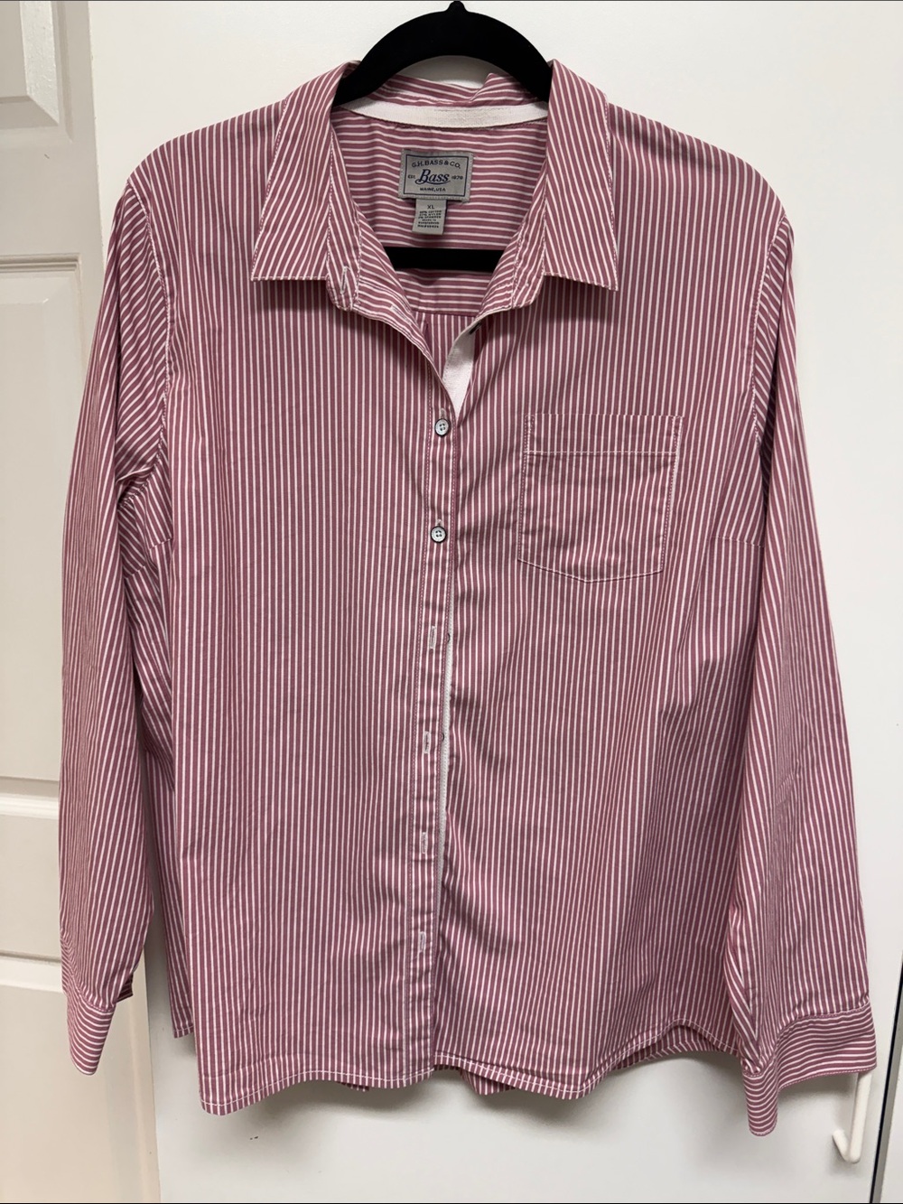 Bass Pink and White Striped Button-Down Shirt